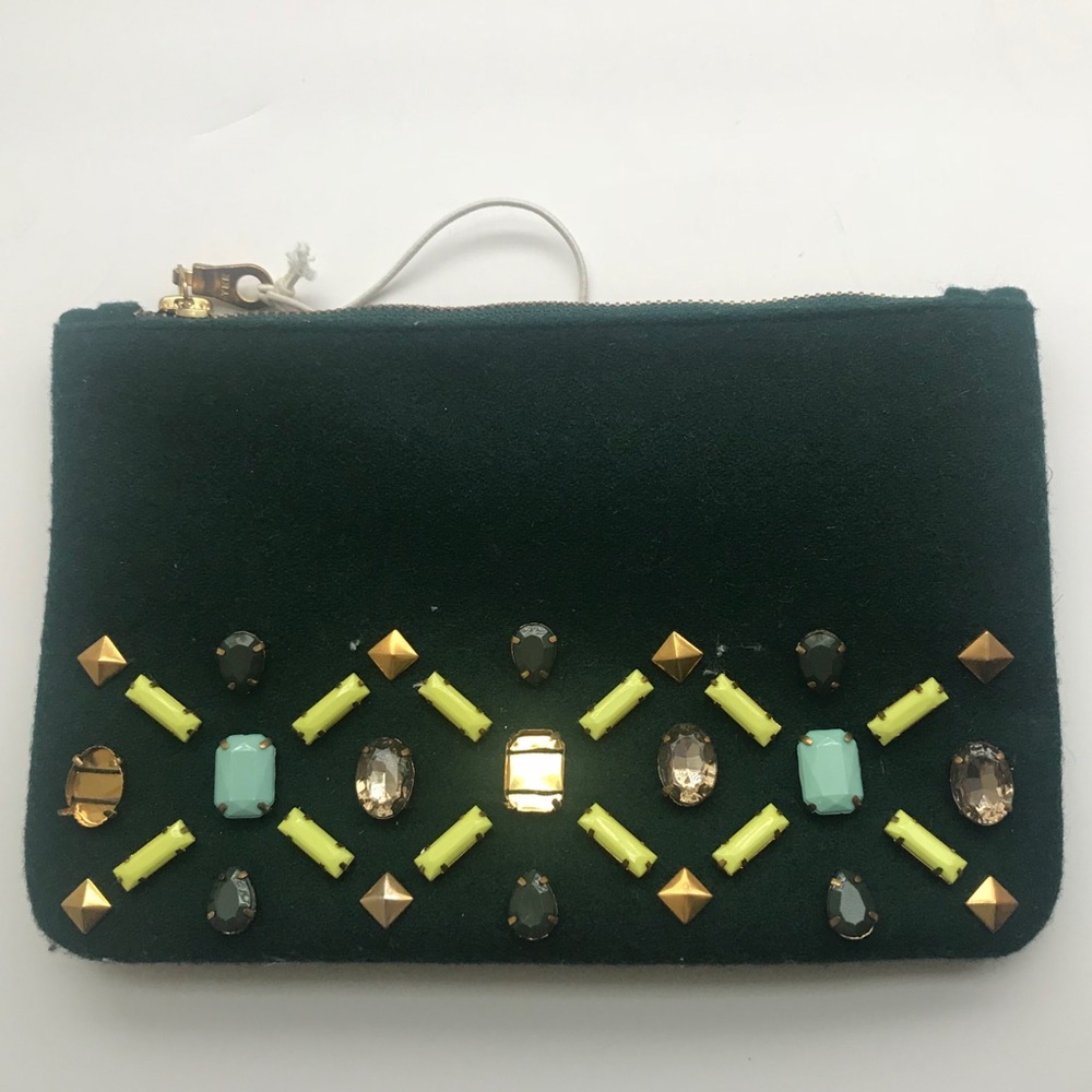 Embroidered Wool Clutch
